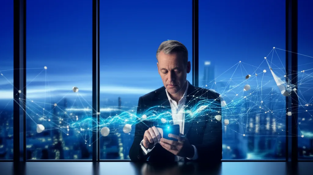 変動金利vs固定金利、ハイキャリアが選ぶべき住宅ローン戦略 - 窓際のデスクで電卓とスマートフォンを手に、書類を確認する40代のビジネスパーソン