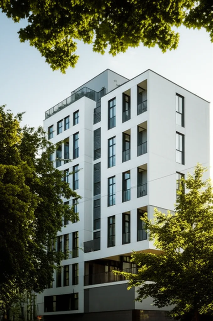 不動産投資融資の引き締め懸念|金融庁動向と高属性の戦略 - 都内の住宅街に建つ白いRCマンション、青空と木々が背景