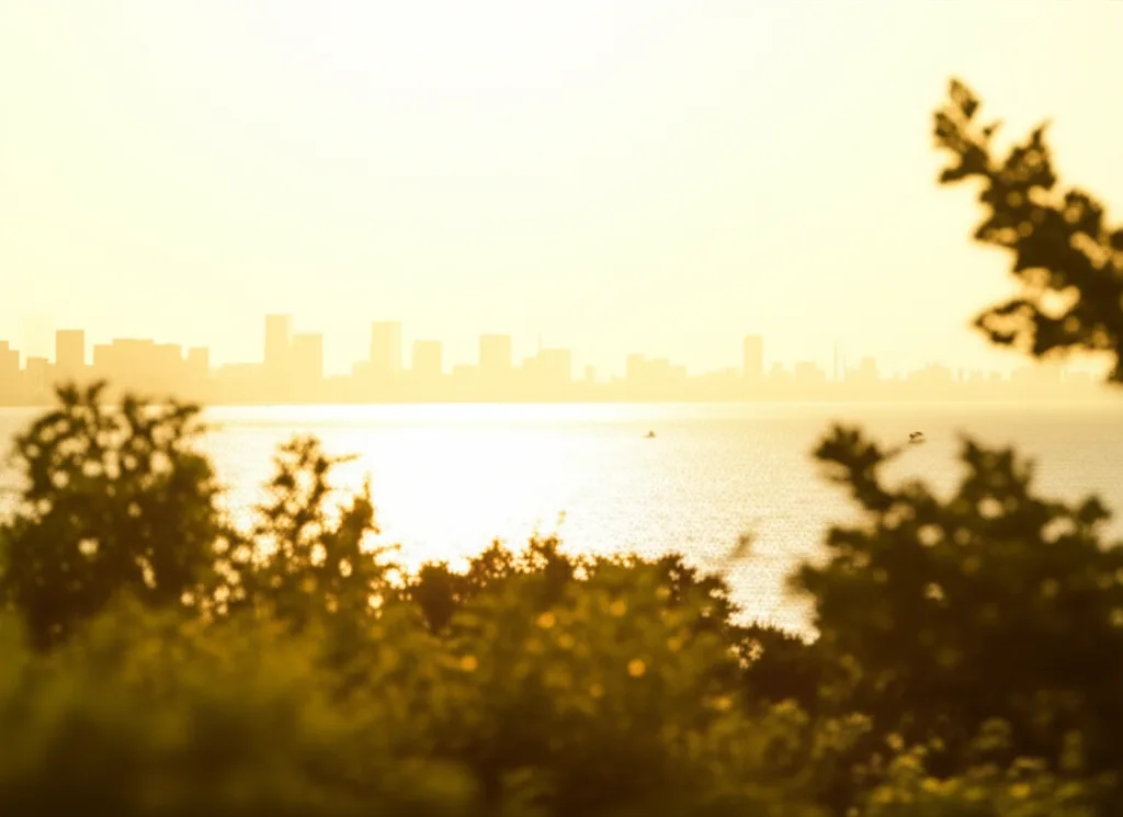 円安はいつまで続く?2026年見通しと資産防衛戦略 - 早朝の東京湾岸、朝日を受けて輝く海面とビジネス街のシルエット、清々しく力強い雰囲気