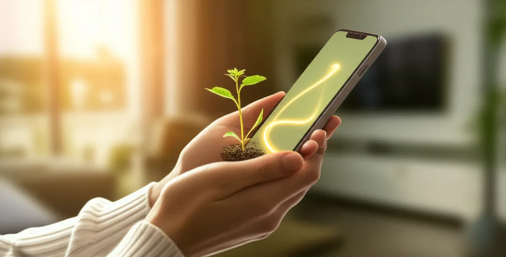 役職定年で年収半減でも逆転できる資産形成術 - スマートフォンの株価チャートを真剣に見つめるビジネスマンの手元アップ