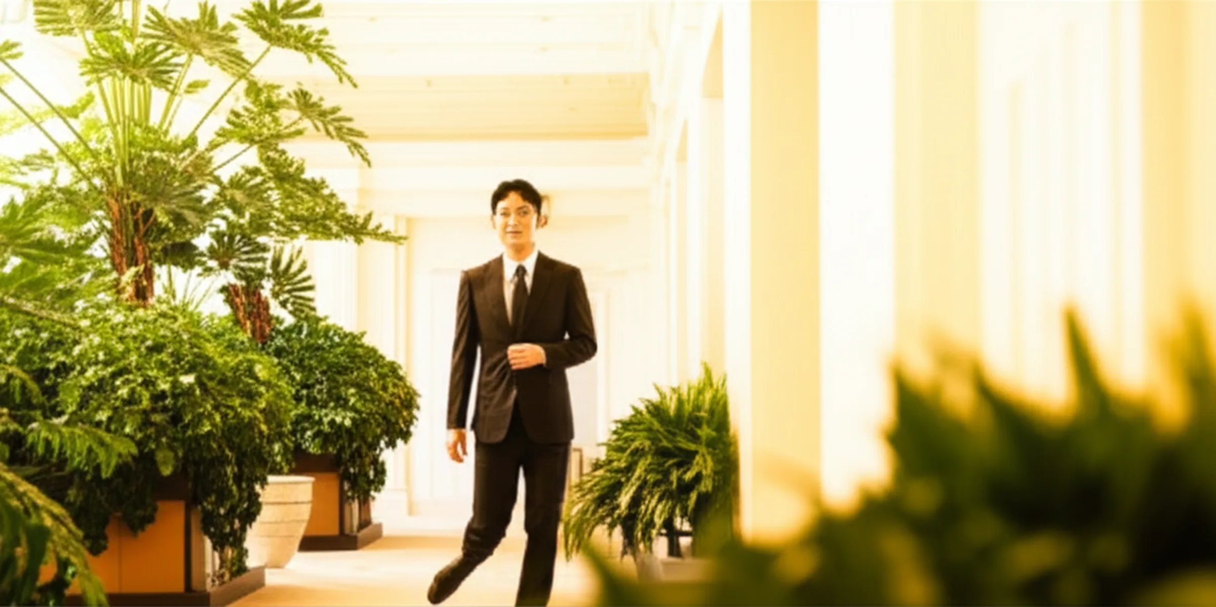 ハイパフォーマーへの10年戦略:キャリアと資産を同時に育てる - 朝の東京都心、高層オフィスビルが立ち並ぶ中を颯爽と歩くスーツ姿の30代男性