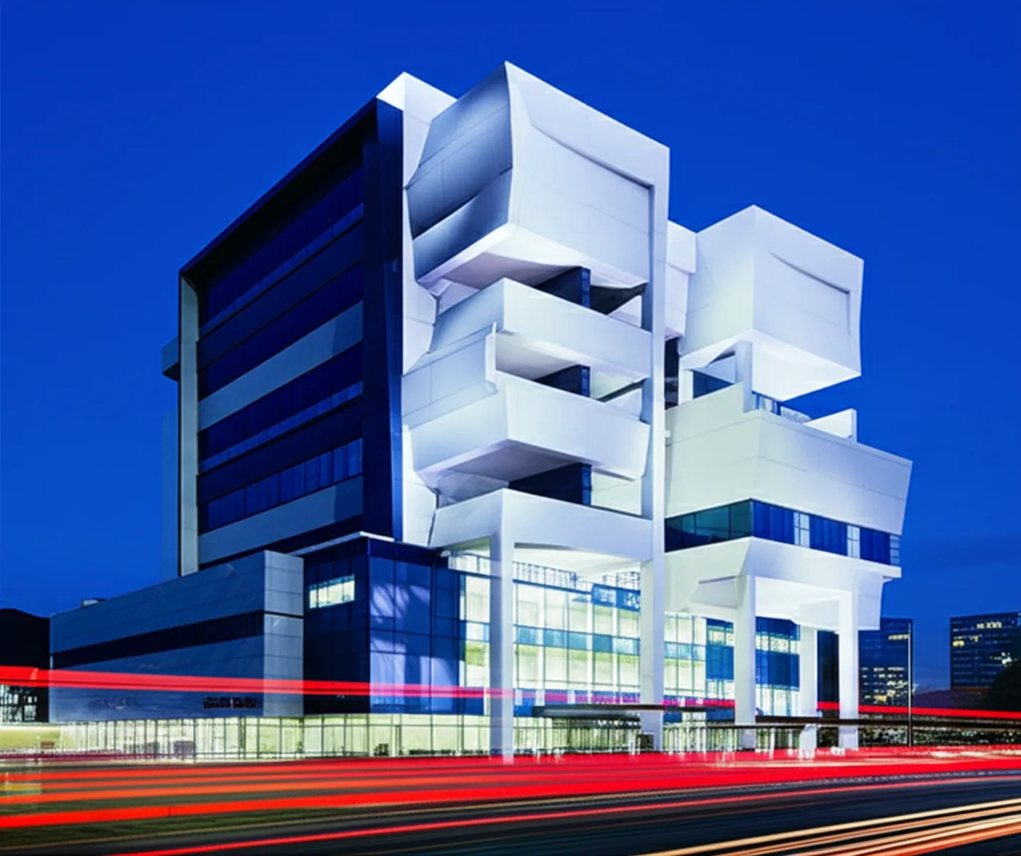 社会保険料の本質：医療赤字が示す高年収層の負担増シナリオ - 夜の病院外観と救急車のライト、緊張感ある都市の夜景