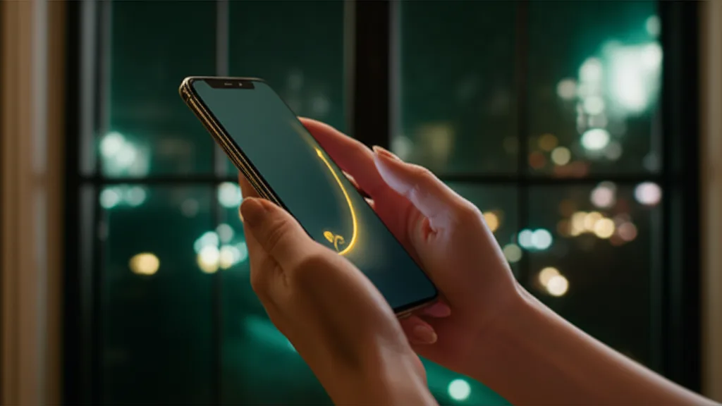 新NISA 40代の満額戦略｜高年収が使うべき最速ロードマップ - スマートフォンの画面に投資アプリの積立設定画面が映り、背景にはぼんやりとした都市の夜景が広がるシーン