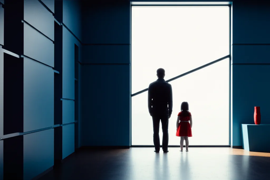 NISA改正2026の論点を整理｜こどもNISA・金融所得課税の行方 - 子どもと親が並んで窓の外を眺める温かみのある家庭のシーン