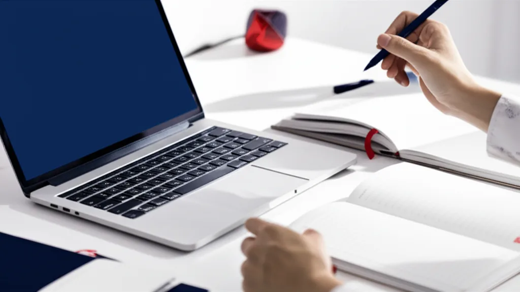 新NISA改正の重要ポイント3選｜枠拡大と恒久化の活かし方 - 朝の光が差し込む自宅のデスクで、ノートパソコンと手帳を広げて作業する人物の手元