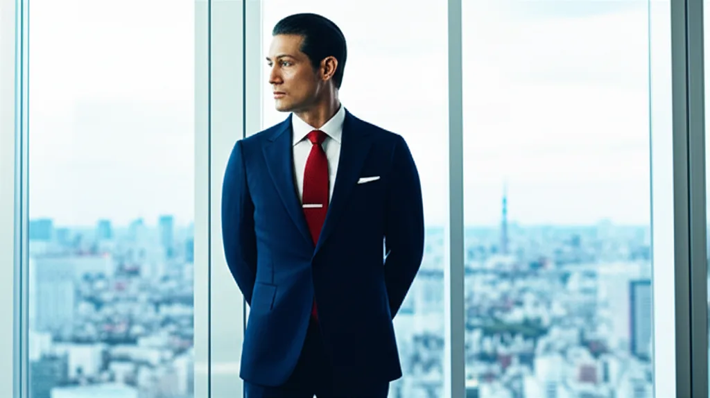 新NISA改正の重要ポイント3選｜枠拡大と恒久化の活かし方 - 東京の高層ビルを背景に、スーツ姿の40代男性が窓際に立ち遠くを見渡している風景