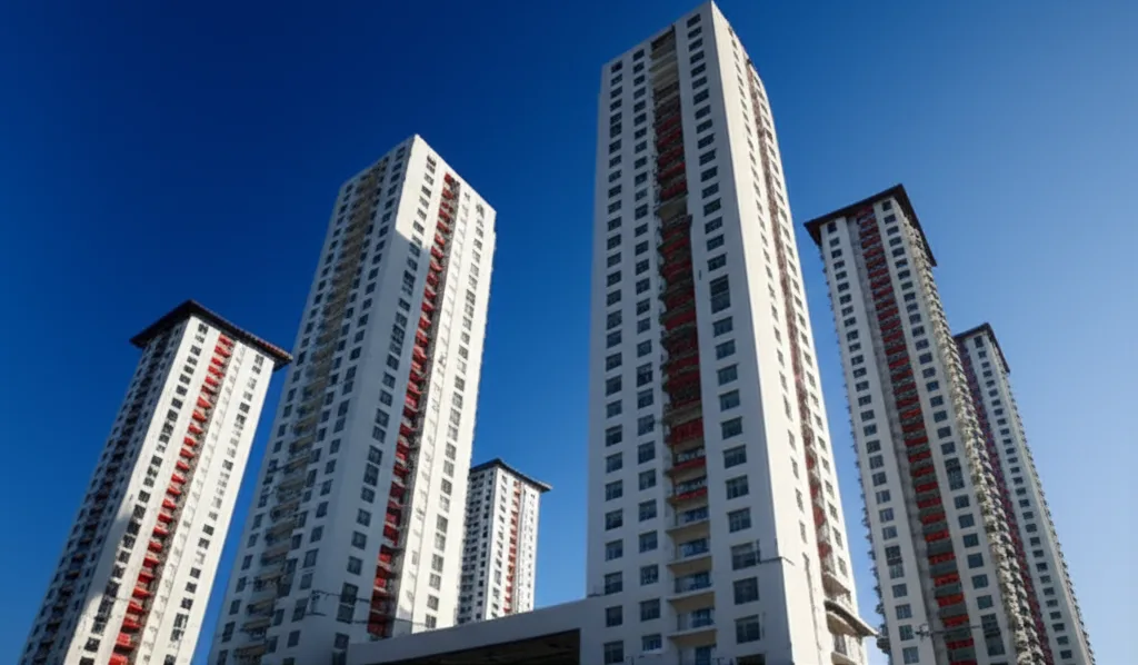 確定申告2026｜高所得者が直面する増税リスクと節税対策完全ガイド - 朝の光の中で都心の高層マンション群と青空が広がる爽やかなシーン