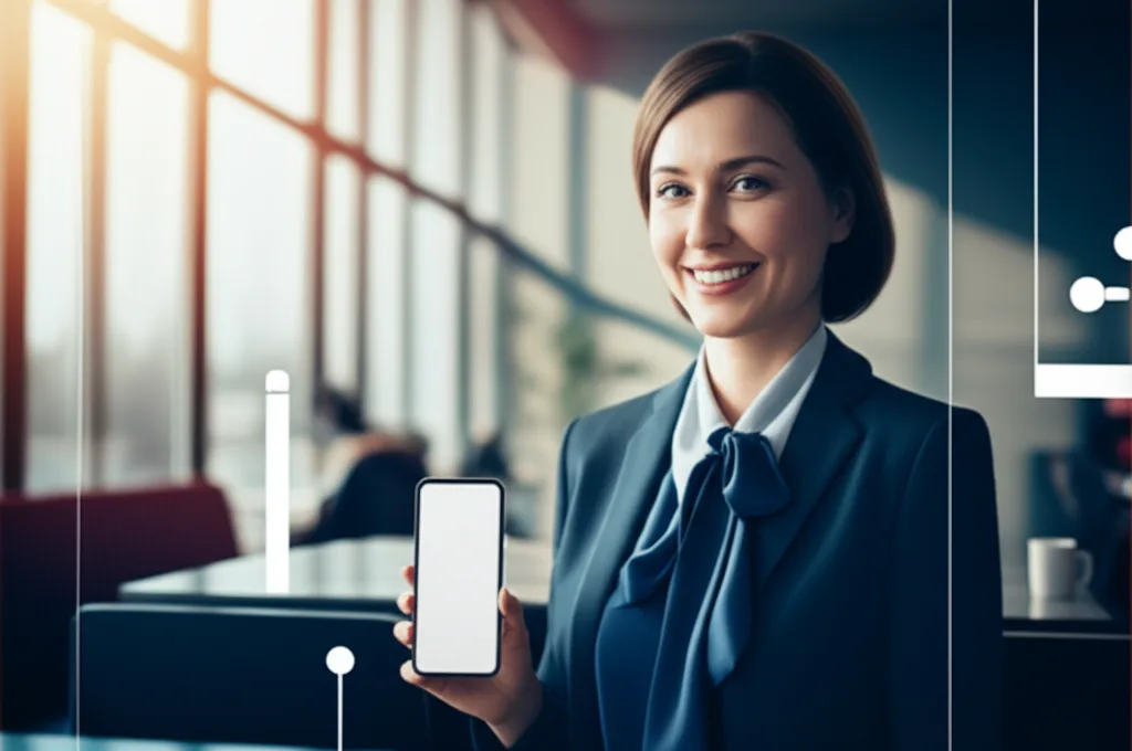 株の確定申告で国保が上がる？FIREを目指すなら知っておくべき節税の落とし穴 - 陽光が差し込む明るいカフェで、スマートフォンを手に微笑む30代後半の女性ビジネスパーソン