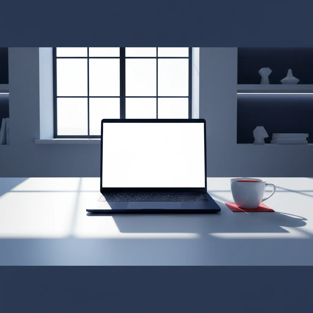 株の確定申告で社会保険料が増える？節税の判断基準と対策 - ノートPCとコーヒーカップが置かれた書斎デスク、窓から朝の光が差し込む