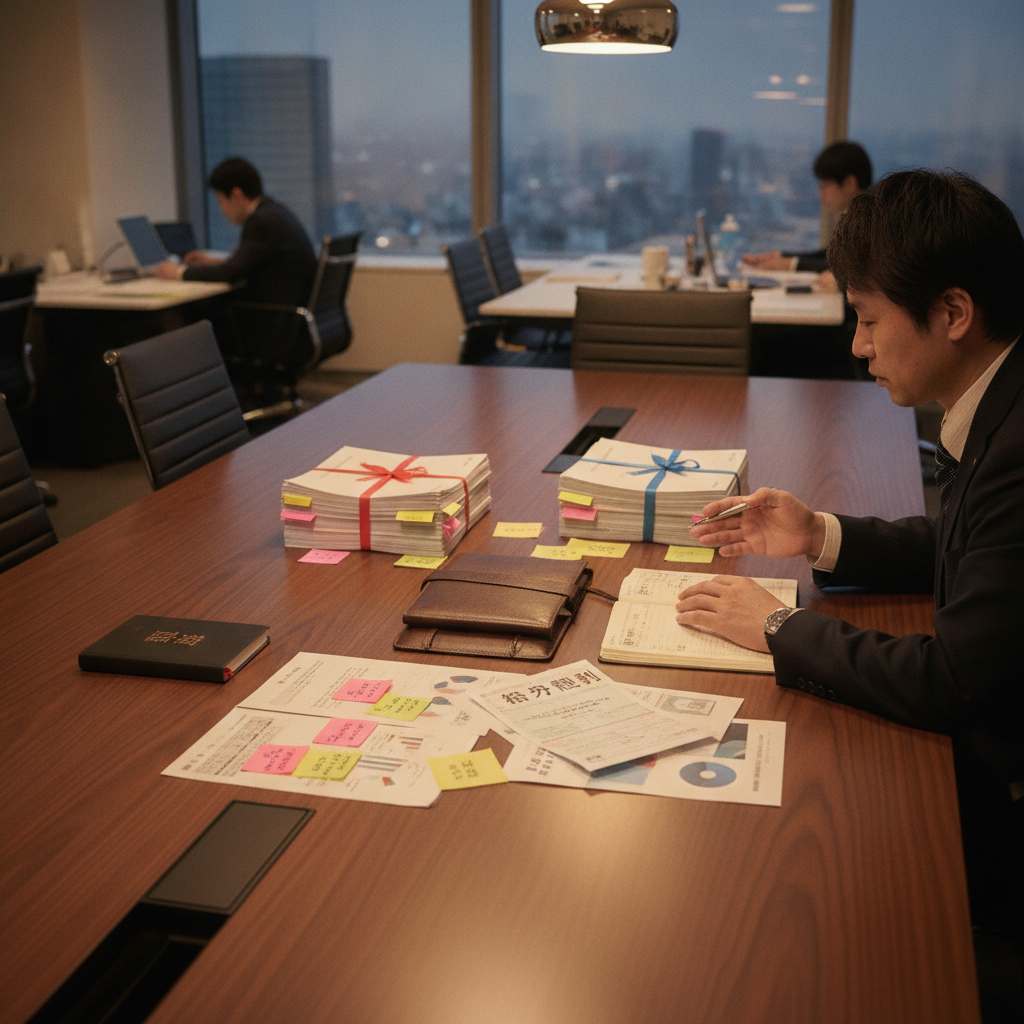 図解1: 高年収会社員の3つの前提(与信・時間・家族)を三角形の図で整理したインフォグラフィック