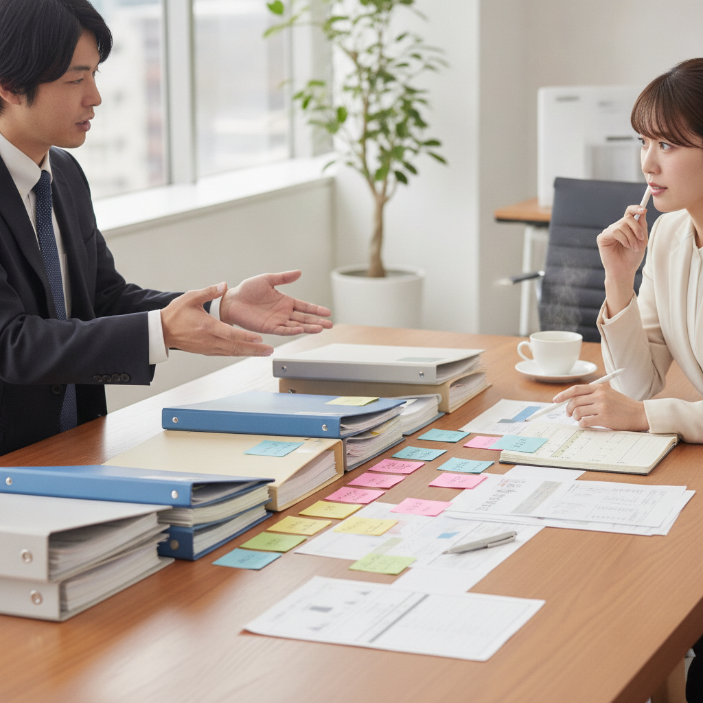 図解4: 海外輸出と不動産投資の順番設計をタイムライン図で表現。与信活用のタイミングを強調