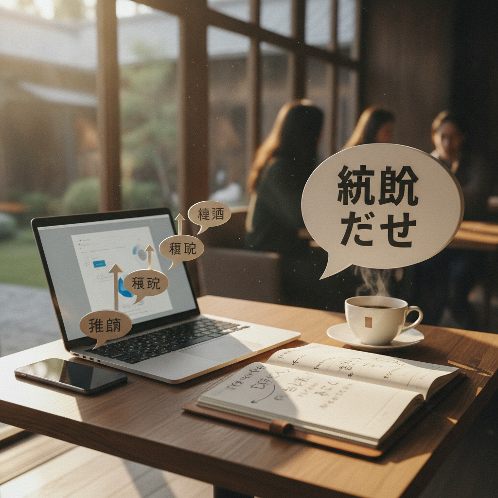 図解6: 「結論」だけが大きく書かれた吹き出しと、「推論→根拠→検証」と階段状に積み上がる吹き出しの対比